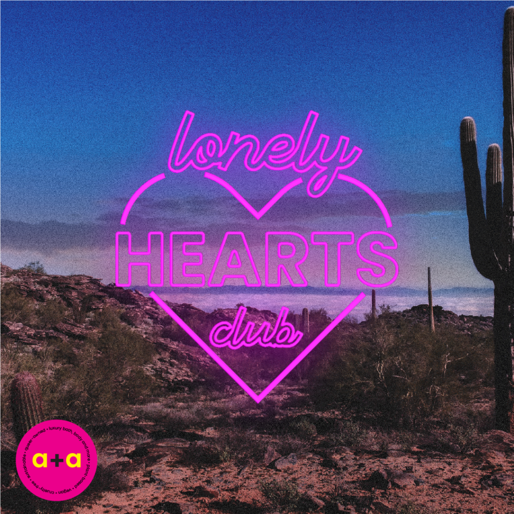 The Lonely Hearts Club playlist by archer+alex featuring a neon heart on a cool desert background